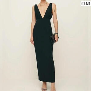 NEW, Reformation x Laura Harrier Velda Dress Black Sz 8 #LD215